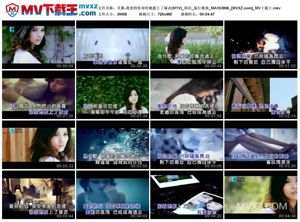 艾歌-我爱的你却给她披上了嫁衣(MTV)_国语_流行歌曲_MA103896